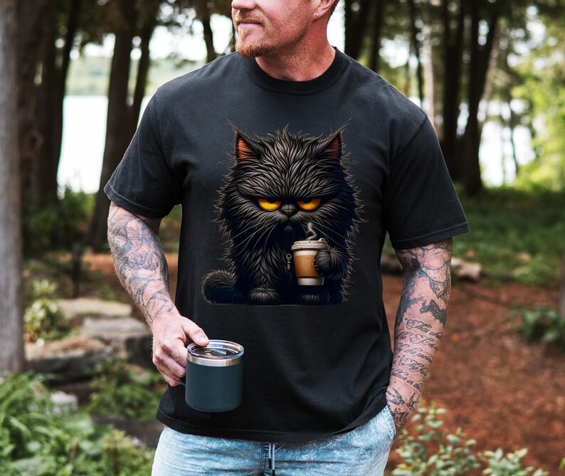 Grumpy Cat tee, Cute Cat Sweatshirt, Black Cat Shirt, Cat Sweatshirt, Womens Funny Sweatshirt, Gift for Cats Lover, Cat Mom Sweatshirt