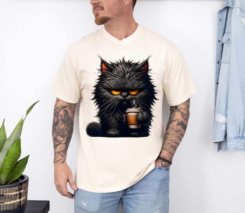 Grumpy Cat tee, Cute Cat Sweatshirt, Black Cat Shirt, Cat Sweatshirt, Womens Funny Sweatshirt, Gift for Cats Lover, Cat Mom Sweatshirt