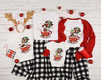 Mickey And Friends Drinks Christmas Coffee Latte Cup Sweater, Mickey's Very Merry Christmas Shirt, Disneyland Christmas Party Matching Gift