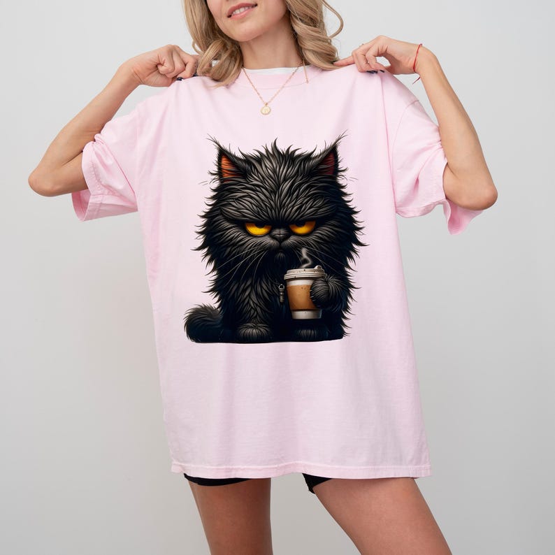Grumpy Cat tee, Cute Cat Sweatshirt, Black Cat Shirt, Cat Sweatshirt, Womens Funny Sweatshirt, Gift for Cats Lover, Cat Mom Sweatshirt