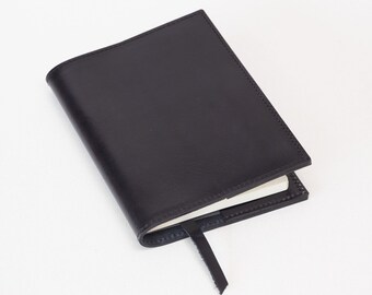 Handmade leather notebook / journal  - Black
