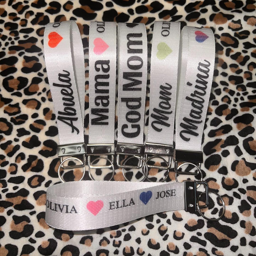 Personalized Mama Wristlet Keychain | Custom Name Strap, Mother's Day ...