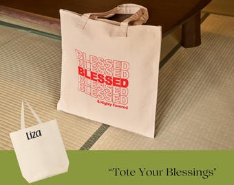 Blessed Softball Mom Tote - Embroidered Team Spirit Bag