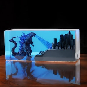 Monsterharslamp, diorama-epoxynachtlampje, handgemaakt gepersonaliseerd cadeau, aangepast interieur, uniek nachtlampje