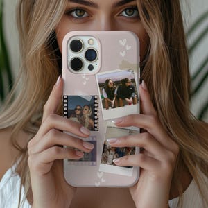 Custom Polaroid Photo Case – Best Friend Gift – iPhone Case with Photos – Personalized Collage Phone Cover, Customizable Photo Phone Case