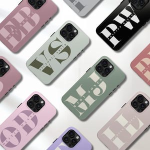 Gepersonaliseerde groot telefoonhoesje, gepersonaliseerd telefoonhoesje met monogram, gepersonaliseerd telefoonhoesje met initiaal, telefoonhoesje met aangepaste brief, telefoonhoesje met aangepaste naam