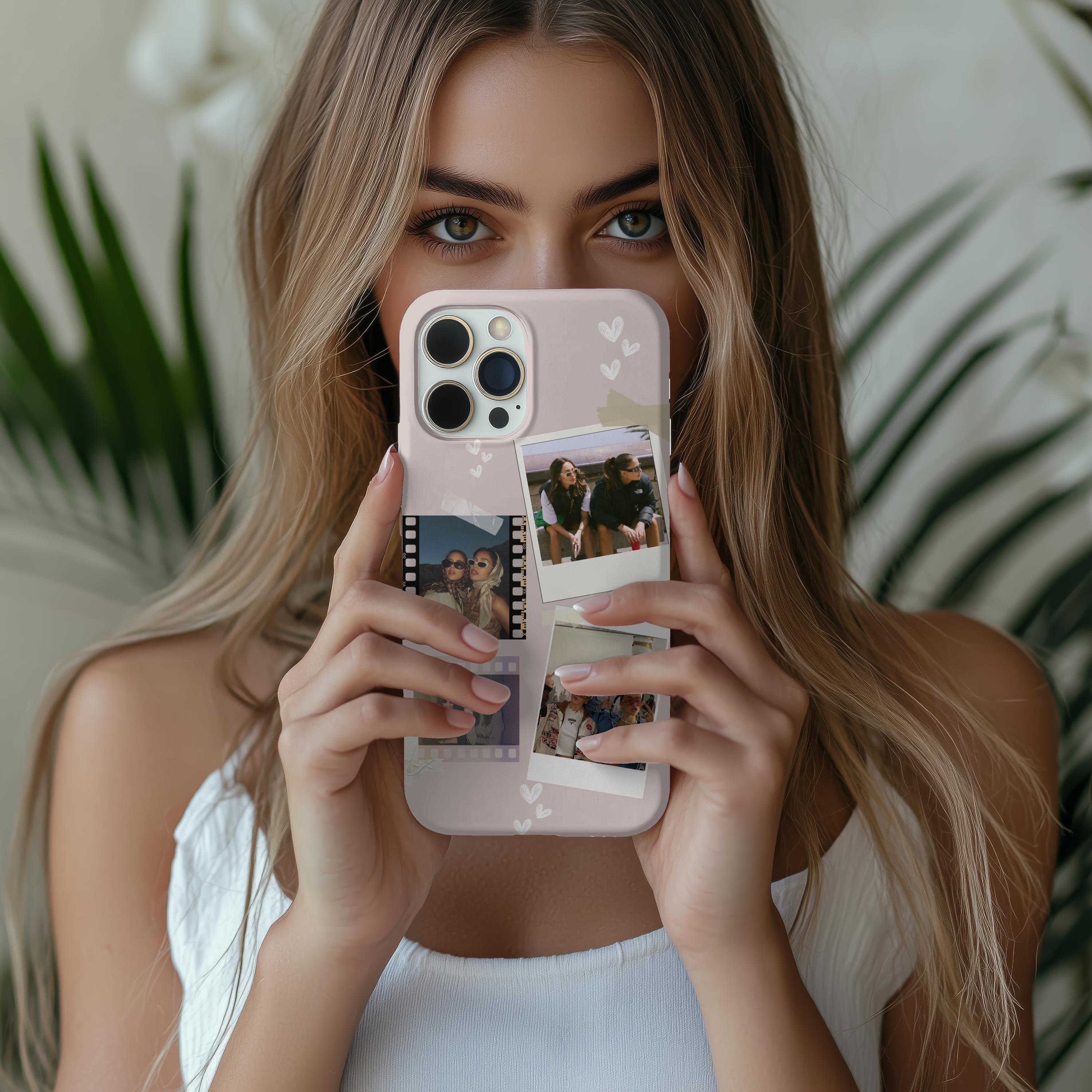 Coque photo Polaroid personnalisée - Cadeau meilleur ami - Étui pour iPhone avec photos - Coque de téléphone personnalisée avec collage, Étui de téléphone photo personnalisable