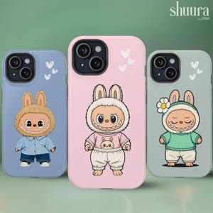 Custom Labubu Phone Case, Cute Labubu Phone Cover, Personalised Labubu iPhone Samsung Google Pixel Cover, Personalized Labubu Phone Case