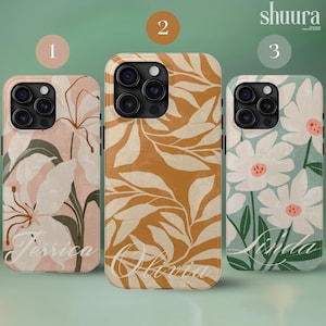 Personalised Floral Phone Case, Custom Phone Case, Personalized Flower Phone Case, Custom Bohemian Phone Case, MagSafe Case for iPhone 16 15
