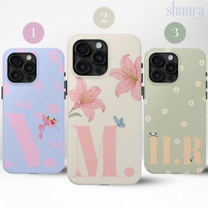 Personalized Initial Phone Case, Floral Monogram Phone Case, Custom Gift for Her, iPhone Case with Name, Lily Phone Case, Gifts for Mom