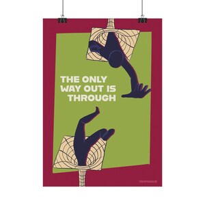 Der einzige Ausweg führt über Drucke – Wandbild für Therapie, Poster zum Thema psychische Gesundheit, surreale minimalistische Kunst, Originaldesign von Tempesque Art Bild 2