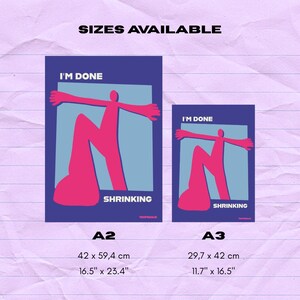 I'm Done Shrinking Poster - Self Worth and Personal Growth Wall Art, Tempesque Art image 10