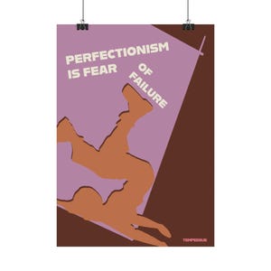 Perfektionismus ist die Angst vor dem Scheitern – Abstraktes Wandbild für persönliches Wachstum und mentale Gesundheit, gedrucktes Poster Bild 2