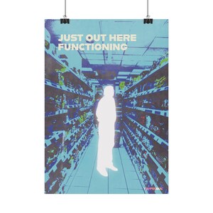 „Just Out Here Working“-Poster – Wandbild für die Generation Z, Illustration eines Supermarkts Bild 2