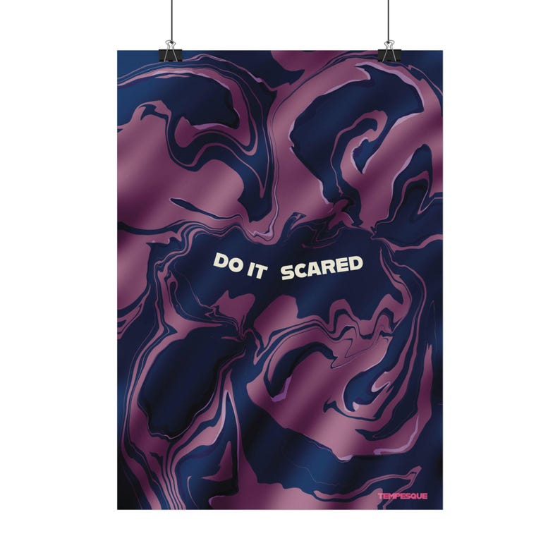 Do It Scared - Abstract Art Print About Courage, Growth and Becoming Yourself, Printed Version image 2