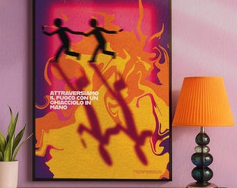 Jovanotti Inspired Digital Poster - Ghiacciolo: Italian Music Art, Lyrics Art Poster, Musica Italiana Home Decor, Gift, Colorful Print