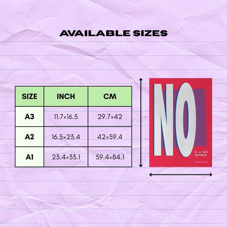 NO Is a Full Sentence - Feminist Quote Poster, Womens Rights Art, Bold Typography Wall Art, Empowering Digital Print, Tempesque Design image 9