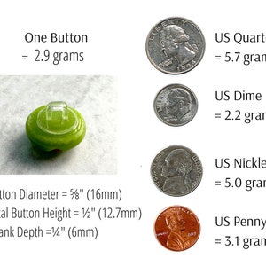 Chartreuse Fused Glass Buttons, Round with Shank, five-eigths inch 15mm diameter, Spring Green with Cherry Red image 3