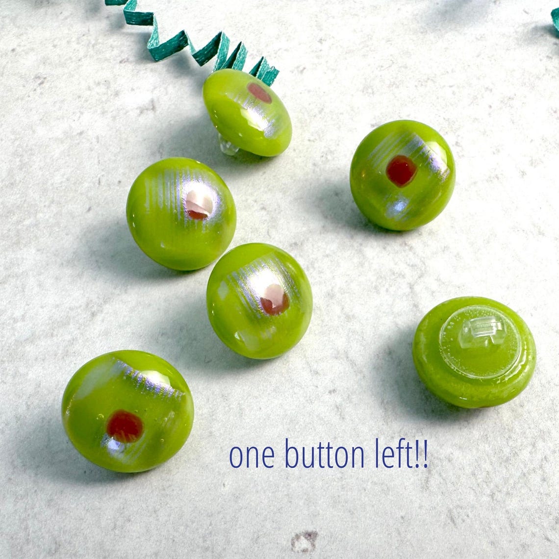 Chartreuse Fused Glass Buttons, Round With Shank, Five-eigths Inch ...
