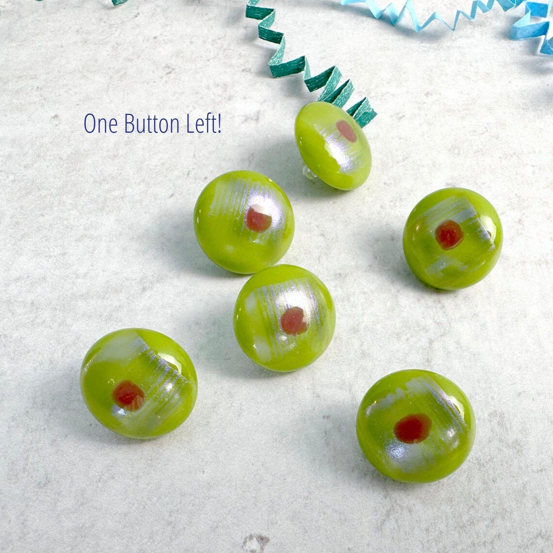 Chartreuse Fused Glass Buttons, Round With Shank, Five-eigths Inch ...