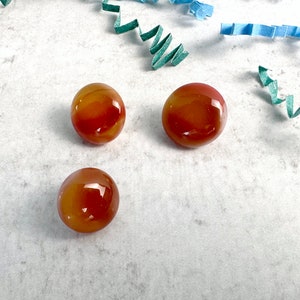 Orange Fused Glass Buttons, Round with Shank, five-eigths inch 15mm diameter, orange melange, Carnelian image 1