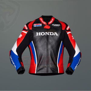 Handmade Honda HRC Motorbike Jacket- Custom Made Motorcycle Racing Biker Leather Jacket - chaqueta de cuero de moto - Motorrad-Lederjacke