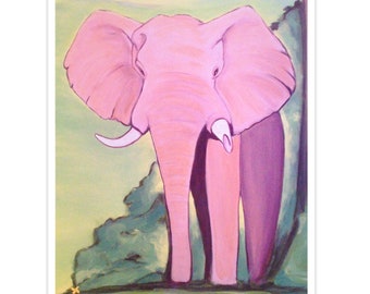 Elefant. Fine Art print. Tier. Safari. wilde Tiere. Afrika. Afrikanische Elefanten. Zoo. Otto. Druck von original-Gemälde. Traciebrownart.