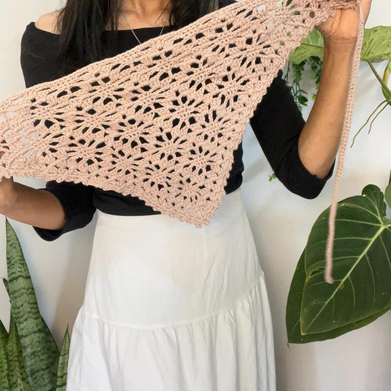 Crochet Wildflower Bandana Pattern: Vintage Floral Headscarf (PDF Pattern) image 7