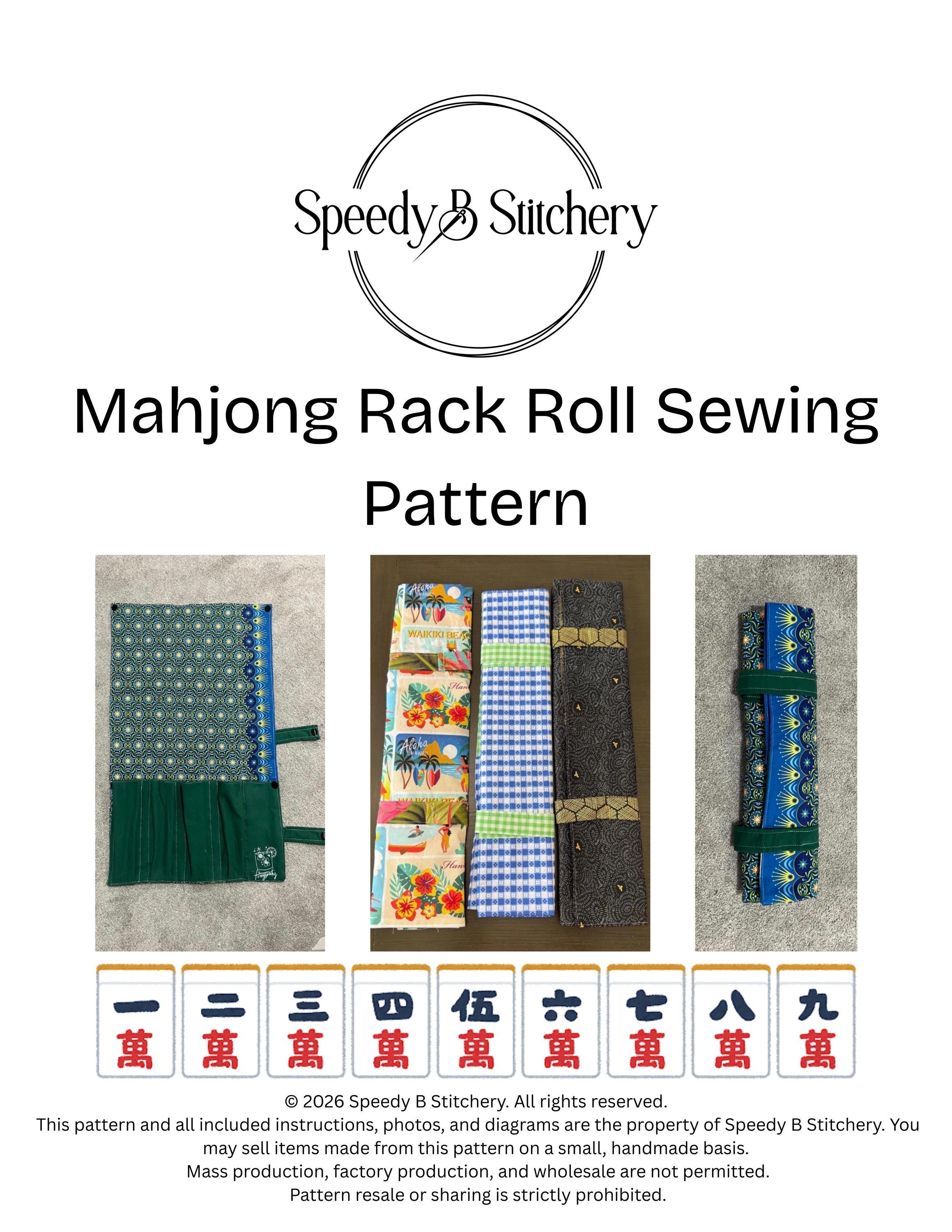 Mahjong Rack Bag Pattern Mahjong Rack Roll Sewing Pattern - Etsy