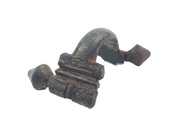 Ancient Celtic (probably) or Roman brooch (fibula) fragment from an old collection of Celtiberian items
