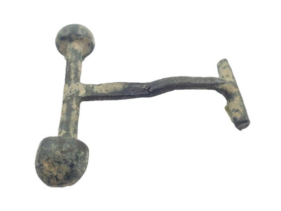 Ancient Roman crossbow style brooch (fibula) from an old collection of Iberian items