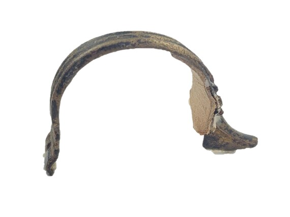 Ancient Celtic (probably) or Roman brooch (fibula) from an old collection of bronze Celtiberian items