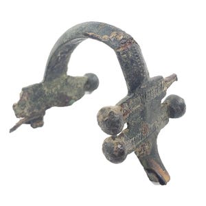 Ancient Celtic (probably) or Roman brooch (fibula) from an old collection of Celtiberian items