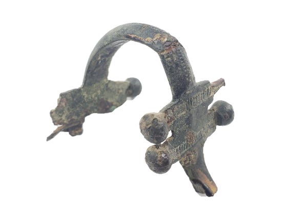 Ancient Celtic (probably) or Roman brooch (fibula) from an old collection of Celtiberian items