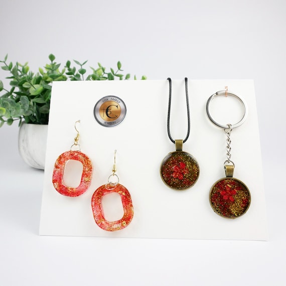 Hawaiian Volcano Earing Set (Two Pairs). Epoxy resin design.