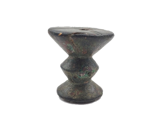 Ancient Celtiberian (Celtic) or Roman vessel (inkpot?, lampholder?) , likely from the Iberian Peninsula; from old collection of bronze items