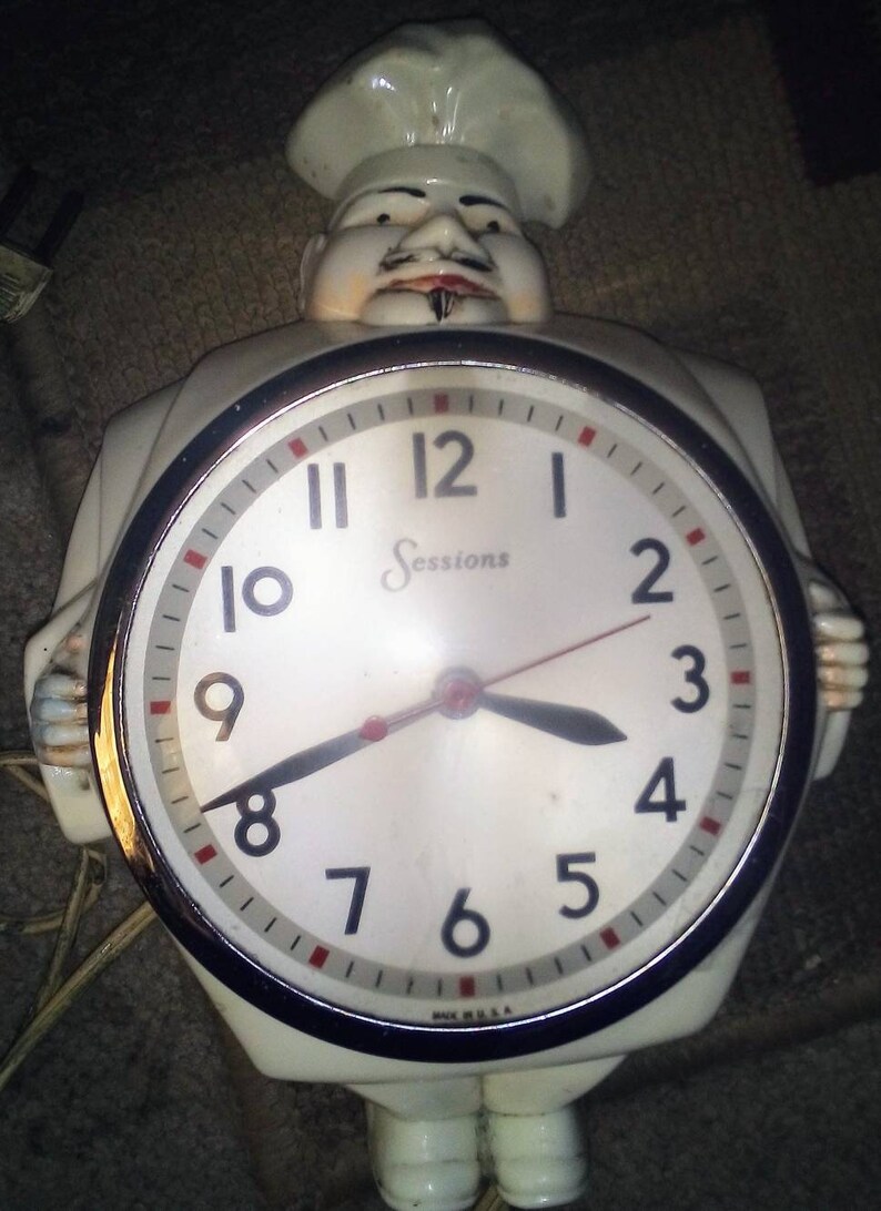 1950s Sessions Chef Kitchen Wall Clock Etsy