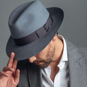 MAVERICK men&#39;s classic fedora hat, elegant hat, wool felt