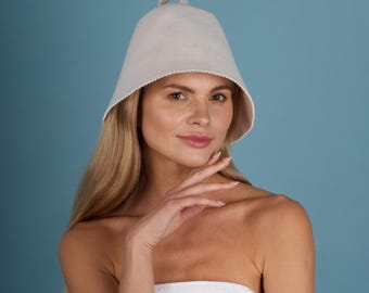 Sauna hat, 100% wool felt, handmade