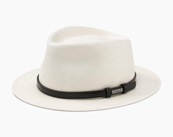 ROBERTO men's natural straw hat, summer hat, panama hat