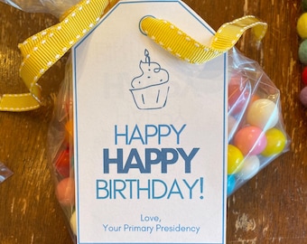 Modern Birthday Gift Tag / LDS Primary / LDS Primary Teacher / Primary Gift / Student Gift / Class Gift / Simple Birthday Tag