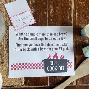 Chili Cook-off Signs and Labels for Table at Ward Party, Trunk-or-treat ...
