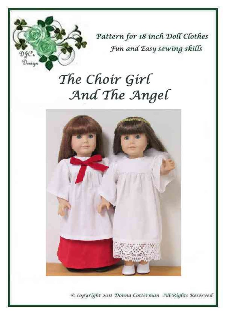 PDF Pattern The Choir Girl and The Angel fits American Girl Doll.