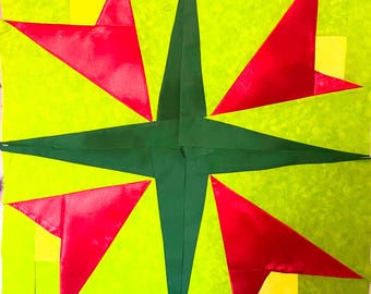 Two-Petal Tulip Quilt Block Pattern: Modern Patchwork (Download PDF)