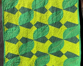 Modern Leaves Quilt Pattern: Simple Forest Design (Digital PDF Download)
