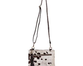Cowhide Leather Crossbody Bag: Handmade Western Handbag