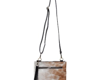 Cowhide Leather Crossbody Bag: Handmade Western Shoulder Bag