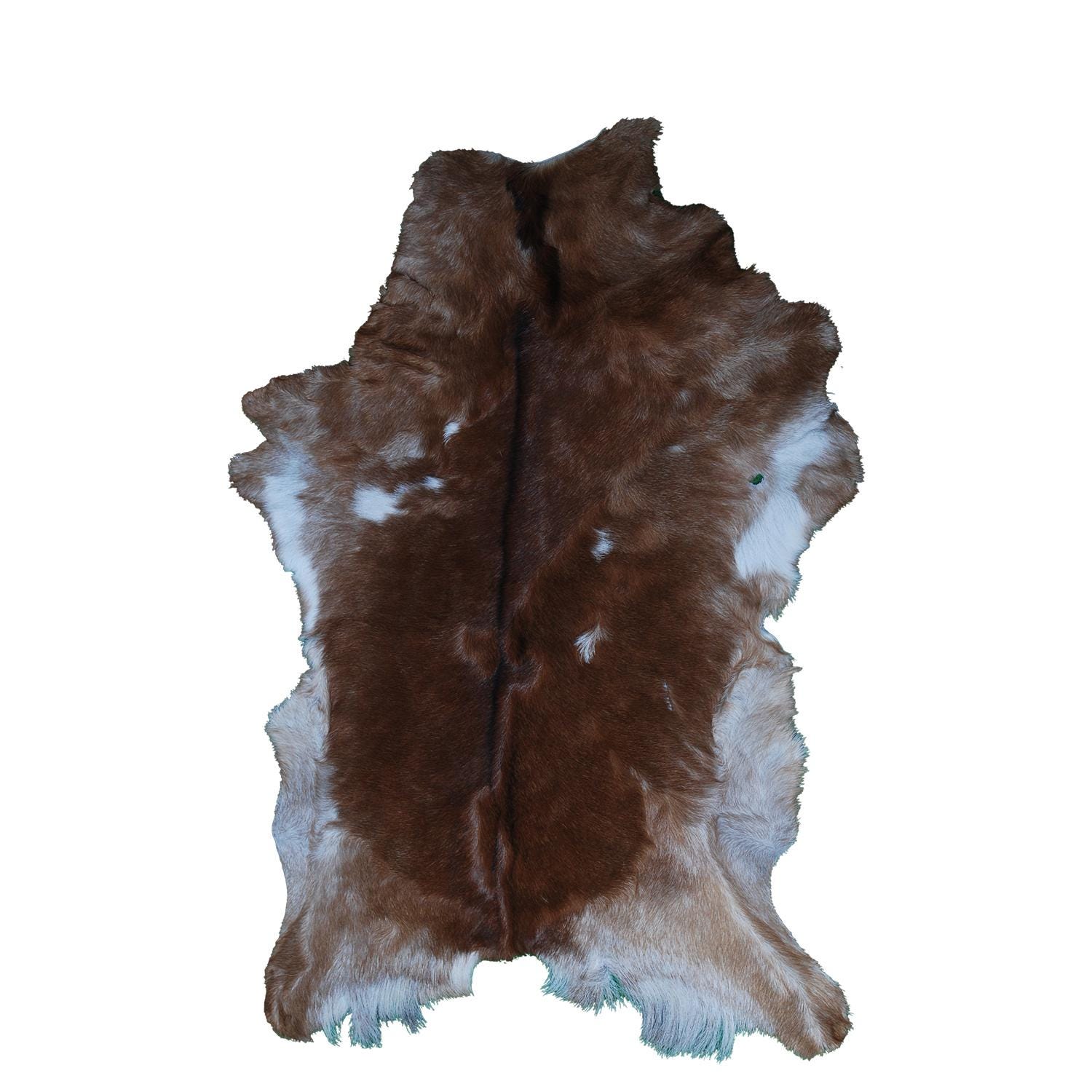 ダークブラウンのヤギ皮ラグ：天然動物の皮、素朴なホーム