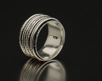 Sterling Silver Rings Festival Style Bohemian Jewellery Fidget Rings Jewellery Gypsy Rings Twister Rings Spinner Rings