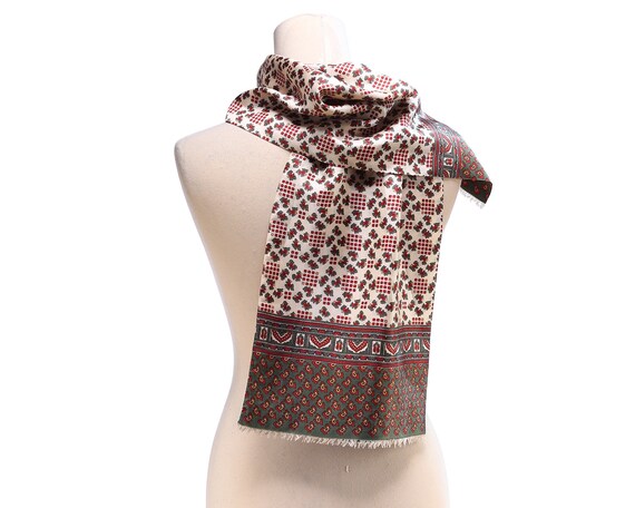 Men's Silk Scarf 70s Vintage Neck Scarf for Men Sc